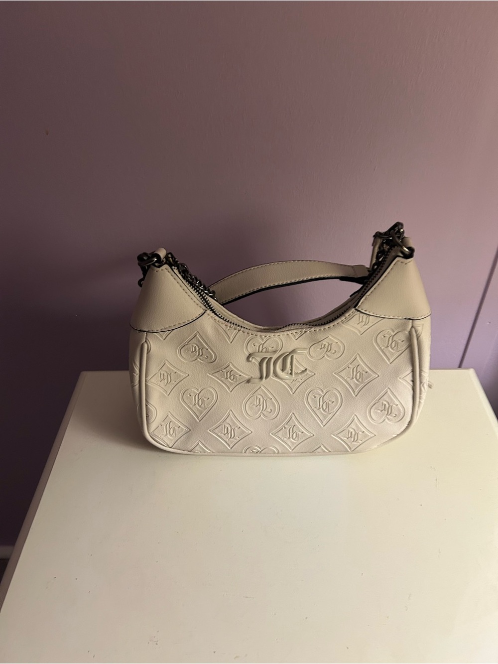 Juicy Couture Cream Embossed Shoulder Bag